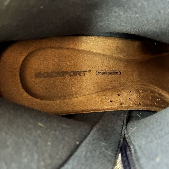 Rockport Women's Hollis XStrap Blue Suede Leather Wedge Heeled Boots Size 8.5 - Picture 6 of 8